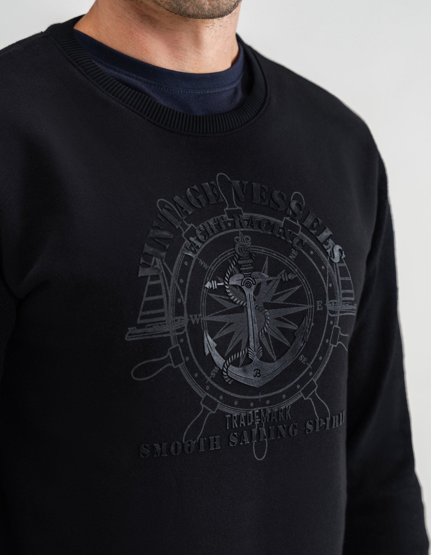 Nautical Graphic Sweatshirt - Black