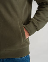 Olive Textured Mock Neck Zipper