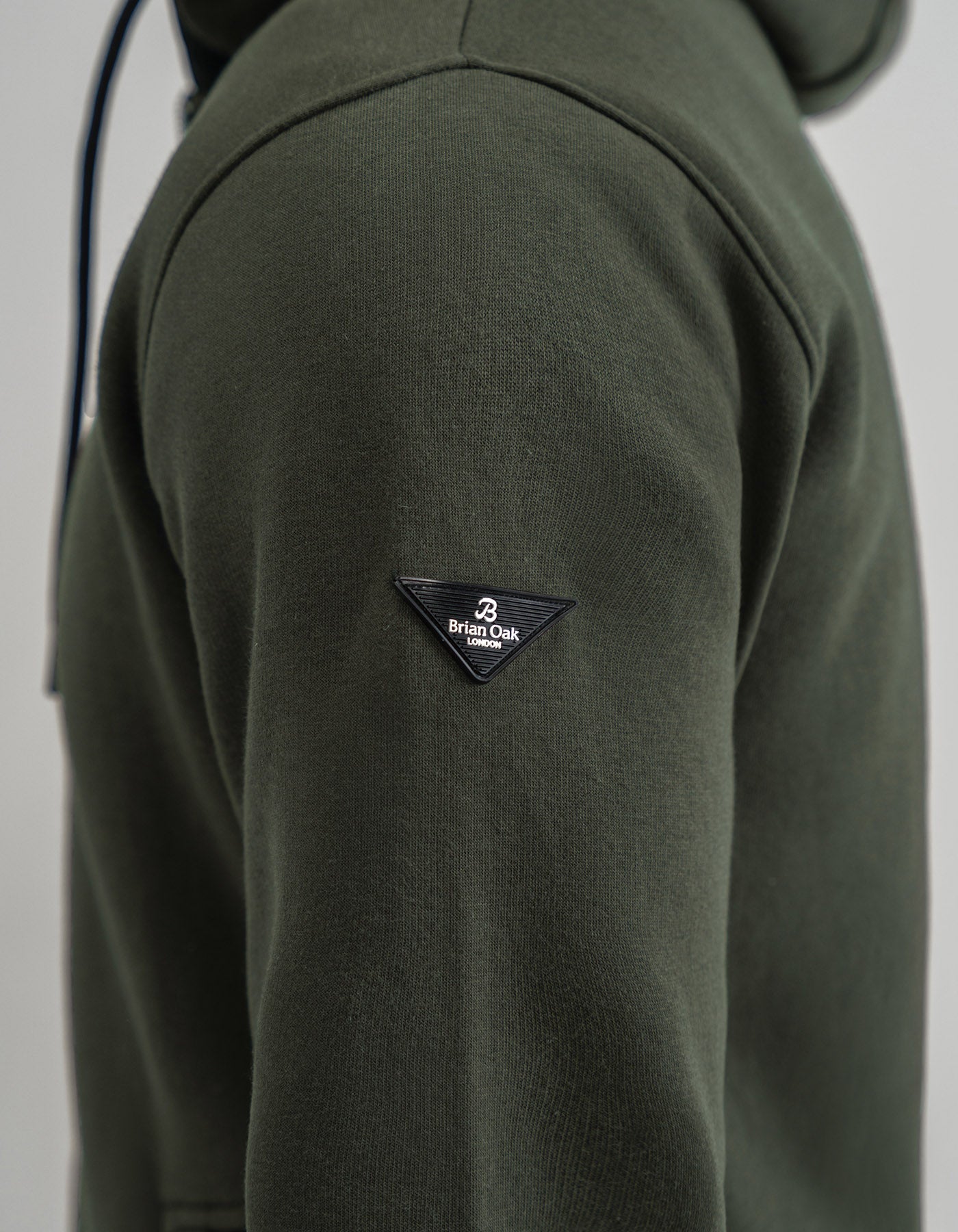 Plain Moss Full Zip Fleece Hoodie