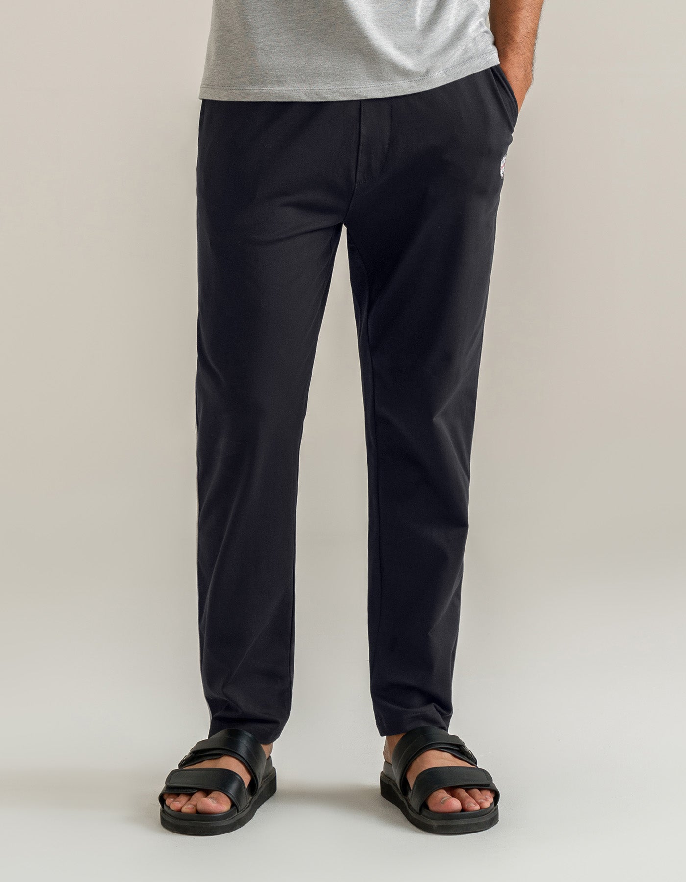 Regular Fit Jersey Trousers – Black
