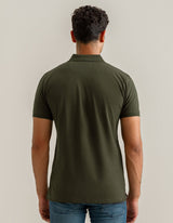 Olive Green Cotton Rich Polo