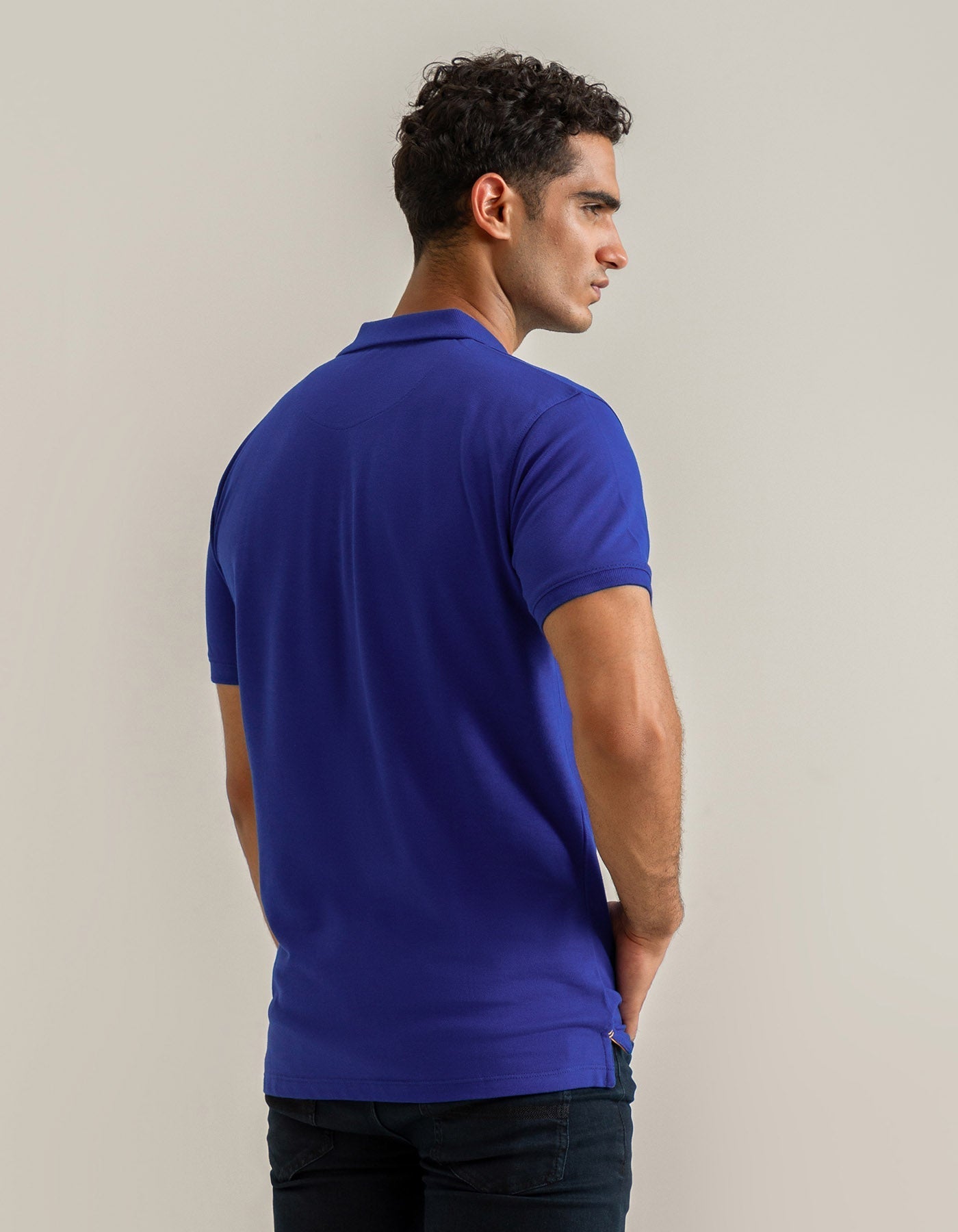 Electric Blue Soft Cotton Polo