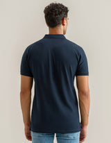Plain Soft Cotton Polo - Navy