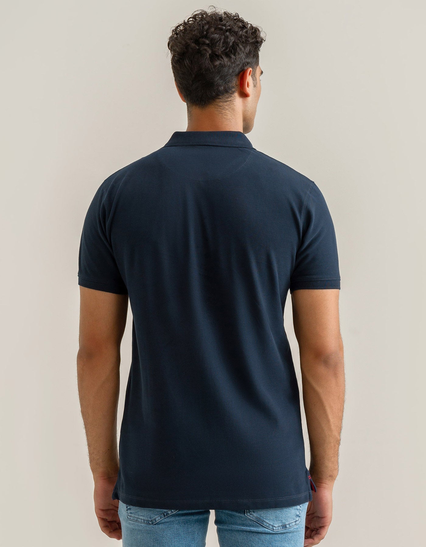Plain Soft Cotton Polo - Navy