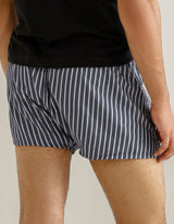 Charcoal Grey Striped Cotton Boxer