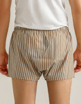 Light Brown Striped Woven Boxer