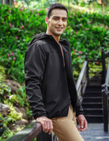 Black Hooded Windbreaker Jacket