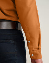 Rust Long Sleeve Button Down Collar Shirt