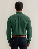 Dark Green Long Sleeve Button Down Casual Shirt