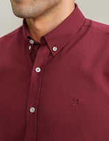 Maroon Long Sleeve Button Down Collar Shirt