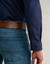 Navy Long Sleeve Button Down Casual Shirt