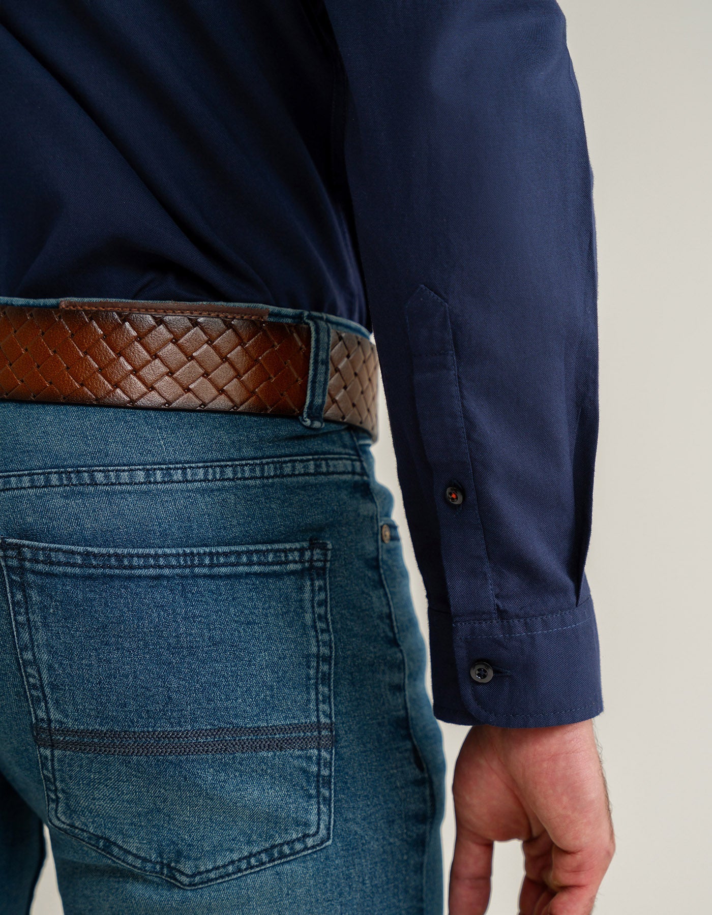 Navy Long Sleeve Button Down Casual Shirt