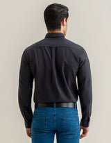 Black Long Sleeve Button Down Casual Shirt