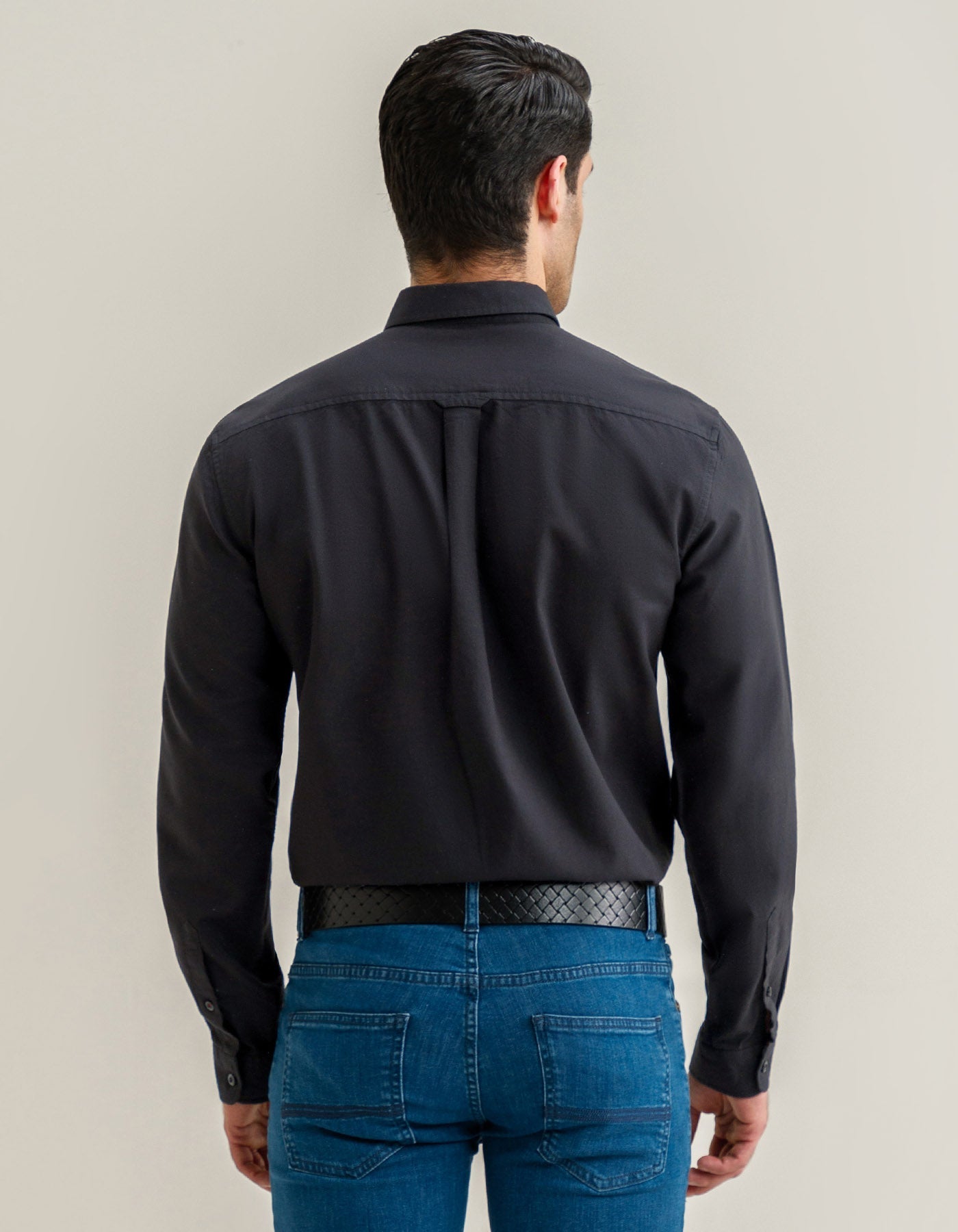 Black Long Sleeve Button Down Casual Shirt