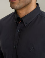 Black Long Sleeve Button Down Casual Shirt