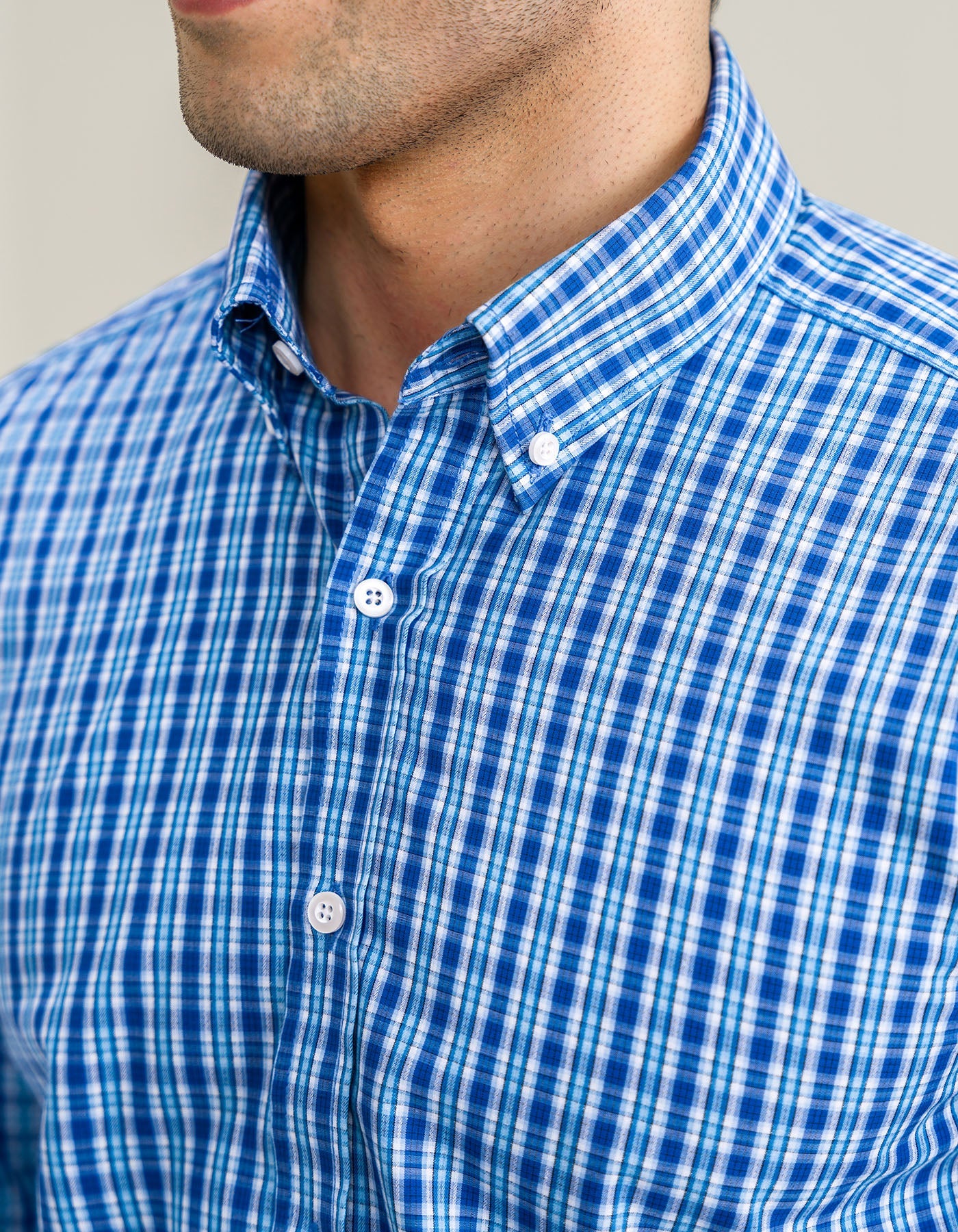 Sky Blue Casual Check Shirt