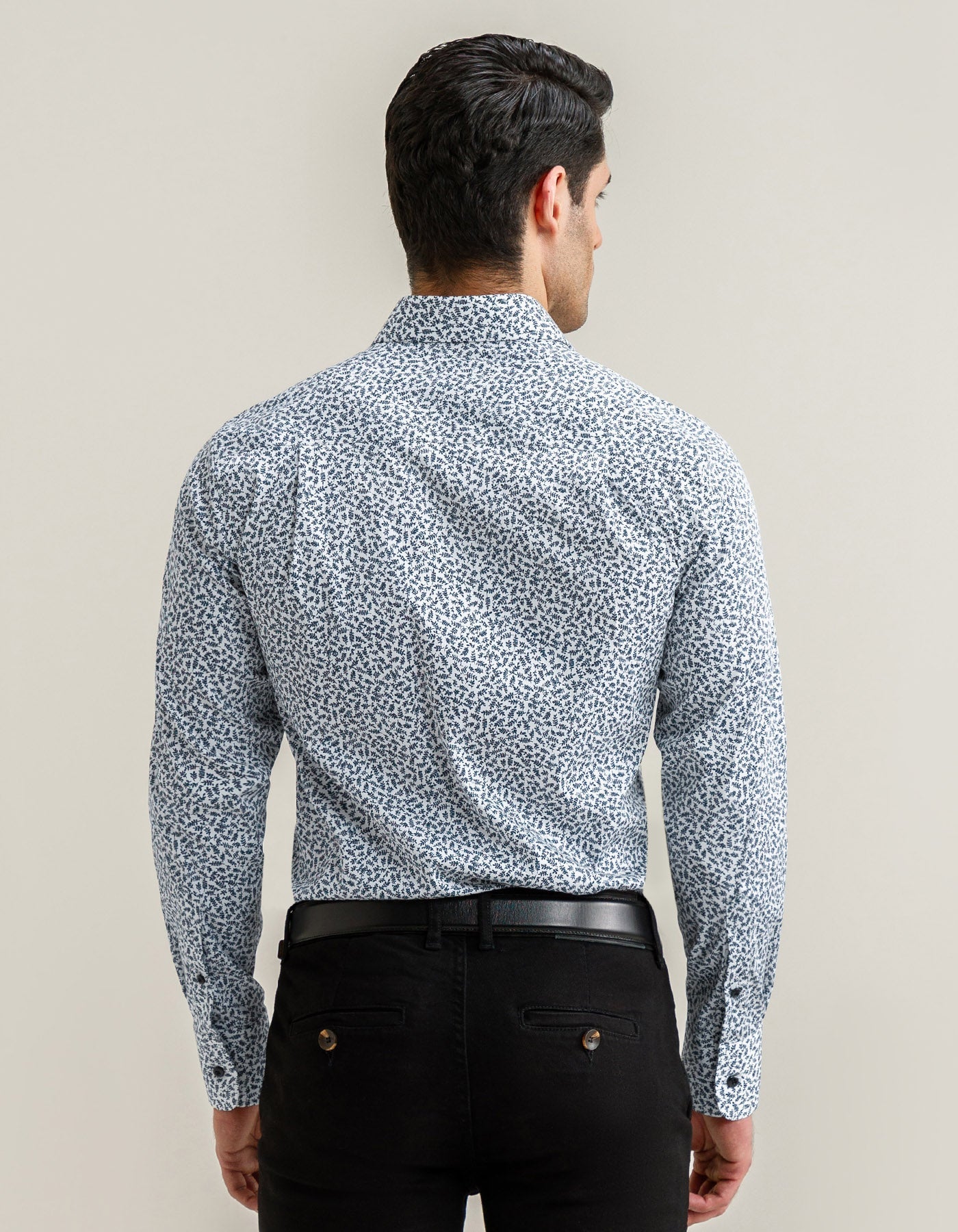 Easy Care Patterned Shirt - White
