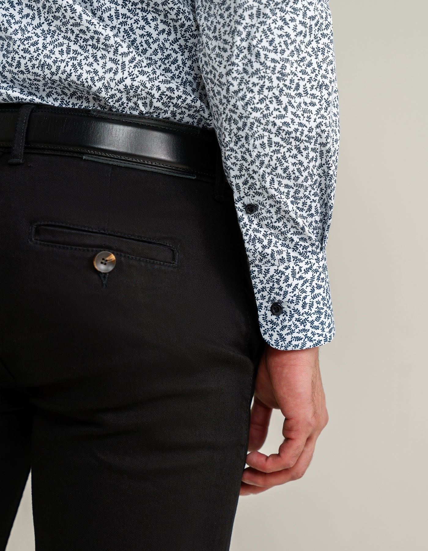 Easy Care Patterned Shirt - White
