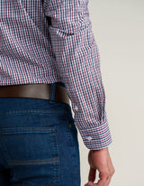 Casual Checkered Shirt - Dark Maroon