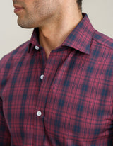 Maroon and Black Cotton Check Shirt