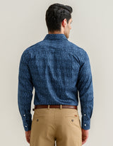 Patterned Dress Shirt – Navy and Blue