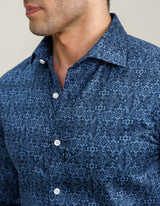 Patterned Dress Shirt – Navy and Blue