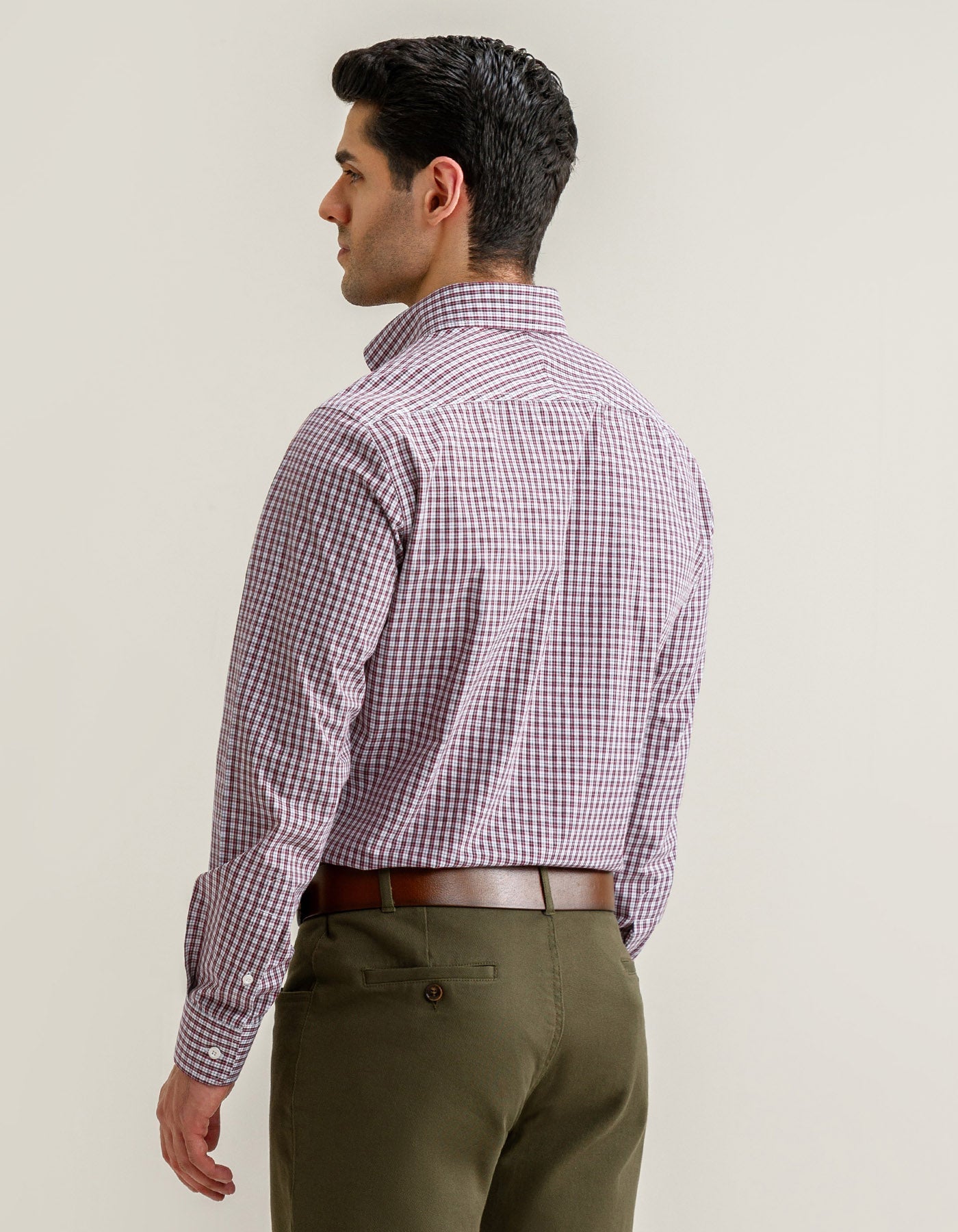 Maroon Casual Check Shirt