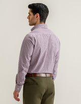 Maroon Casual Check Shirt