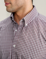 Maroon Casual Check Shirt
