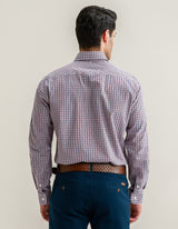 Easy Care Casual Check Shirt - Navy