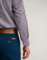 Easy Care Casual Check Shirt - Navy
