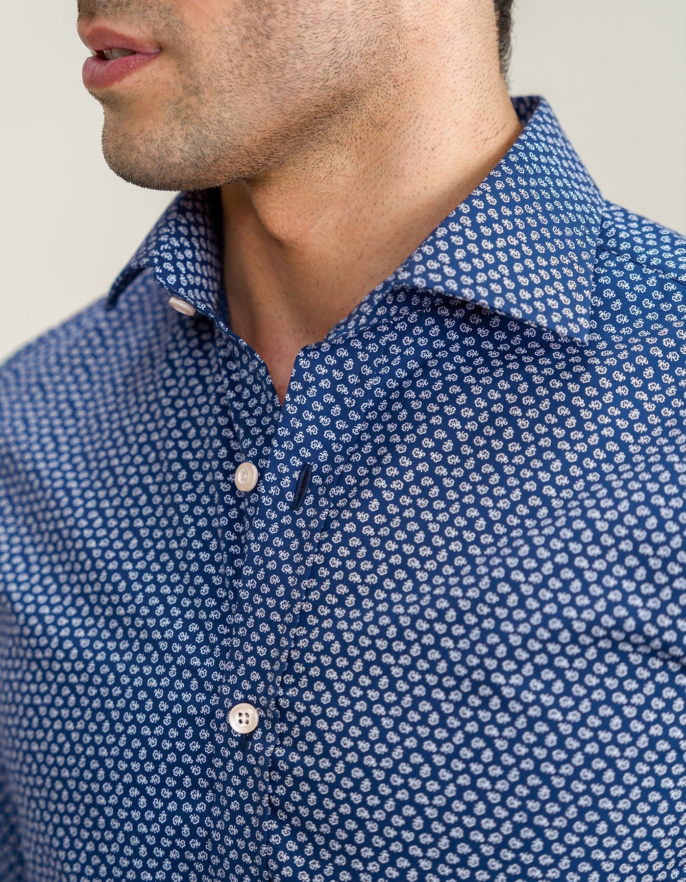 Patterned Dress Shirt - Oxford Blue