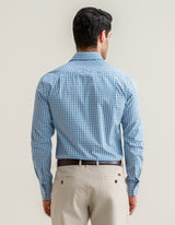 Light Blue Checkered Dress Shirt