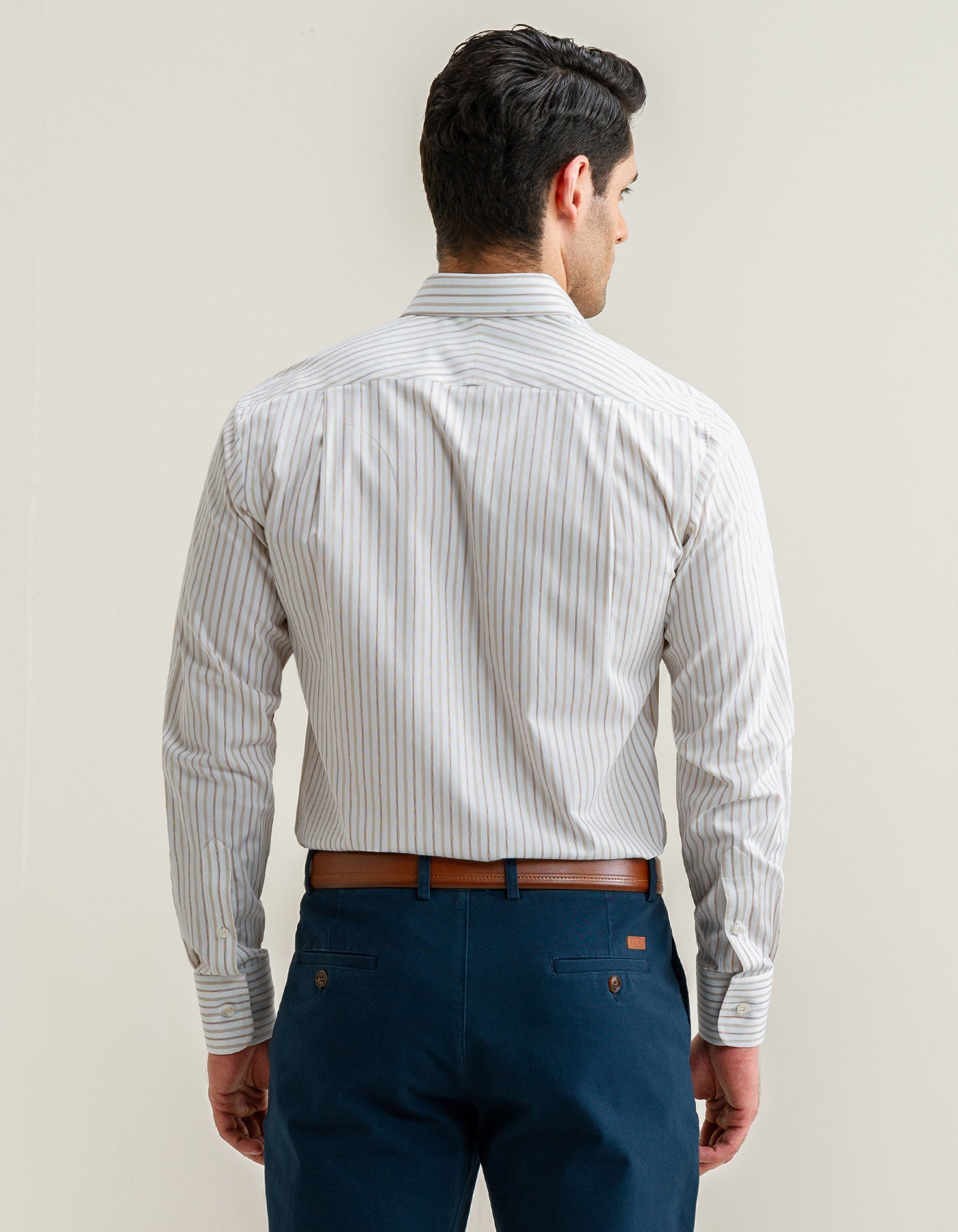 Striped Twill Dress Shirt – Fawn