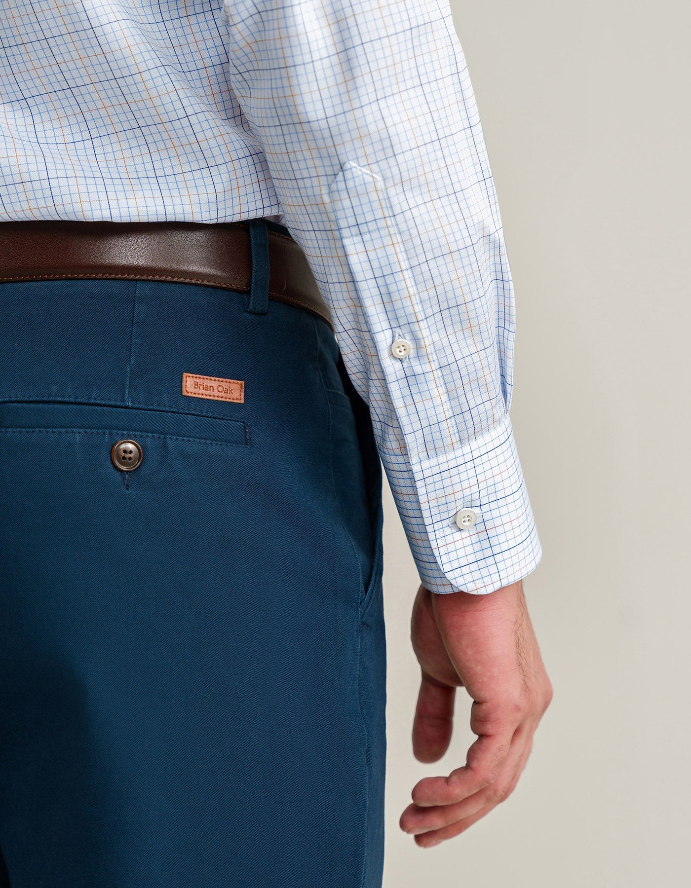 Check Dress Shirt – Blue and Light Brown