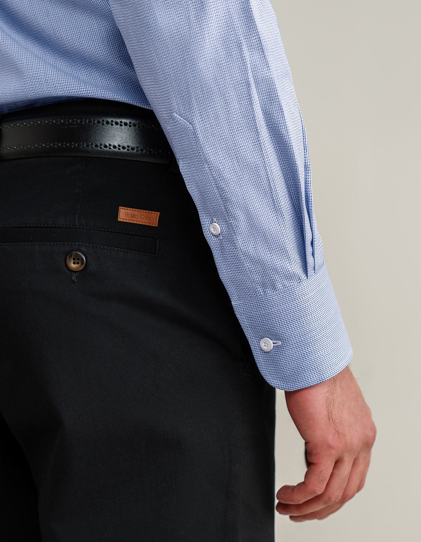Easy Care Formal Check Shirt – Light Blue