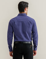 Easy Care Patterned Shirt – Egyptian Blue