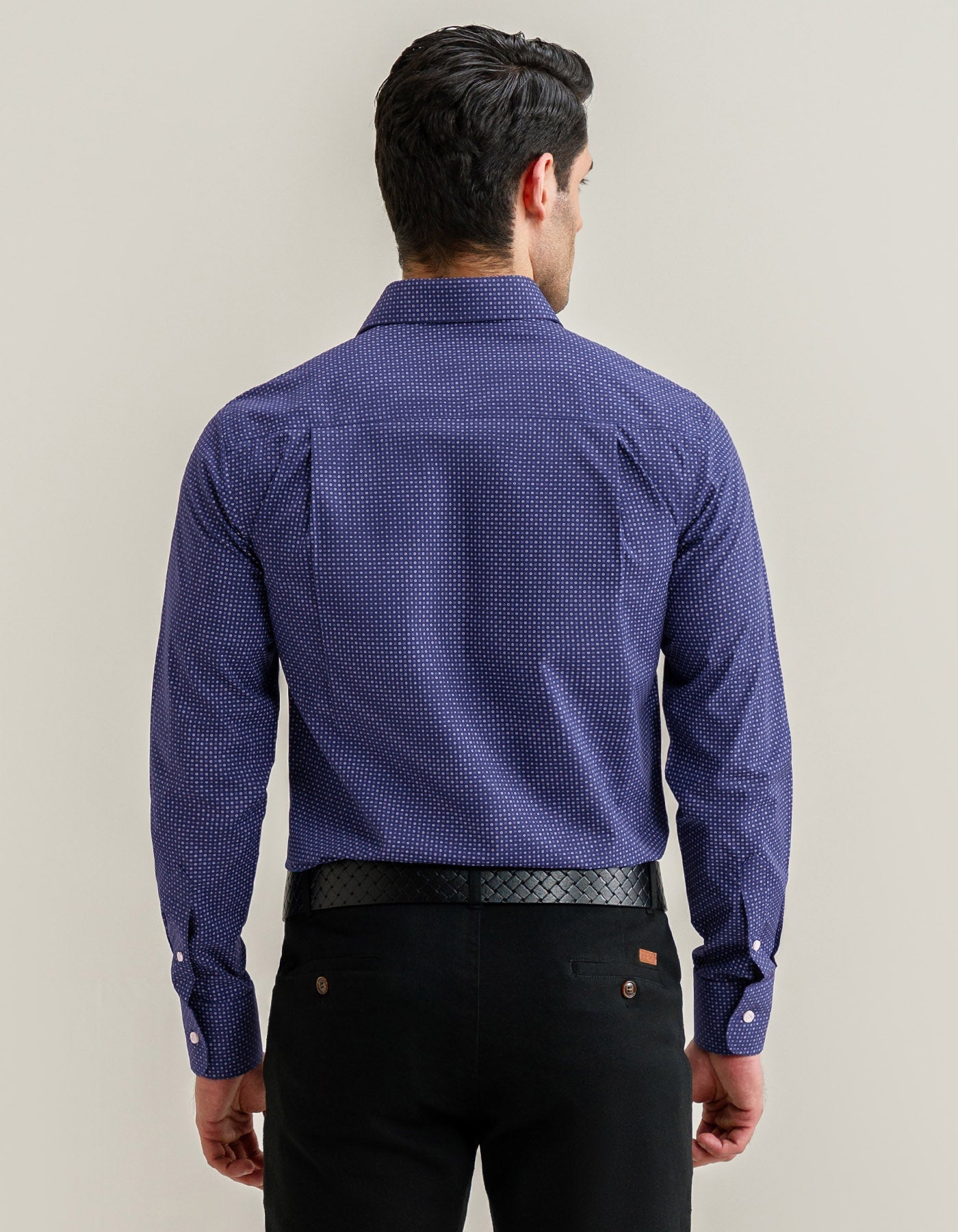 Easy Care Patterned Shirt – Egyptian Blue
