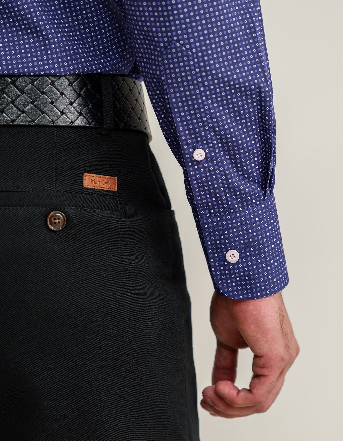 Easy Care Patterned Shirt – Egyptian Blue