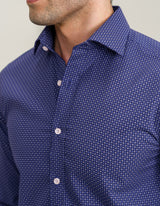 Easy Care Patterned Shirt – Egyptian Blue