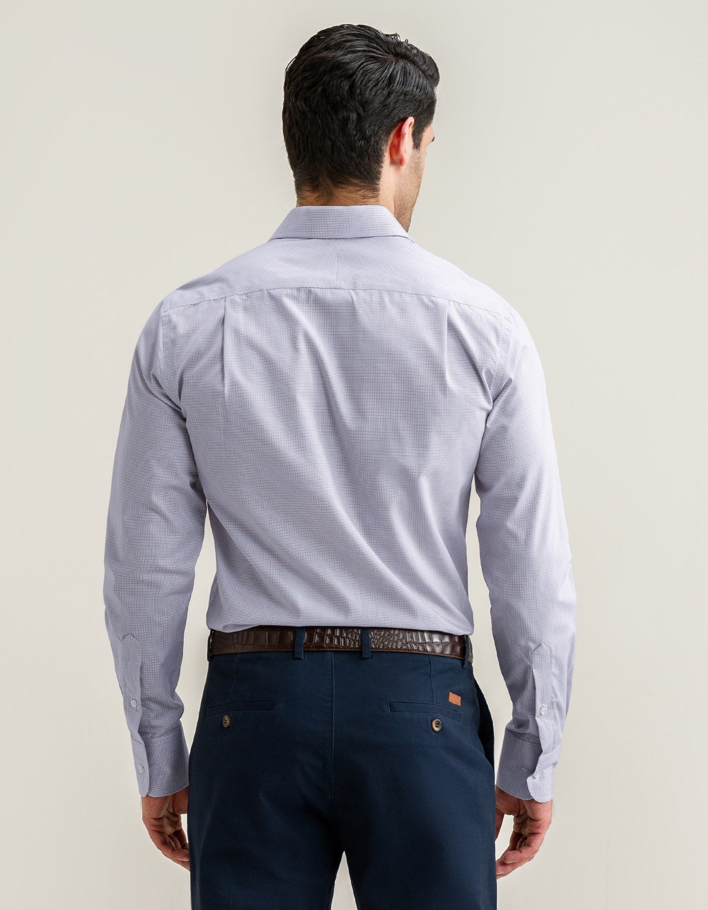 Light Brown Checkered Dress Shirt