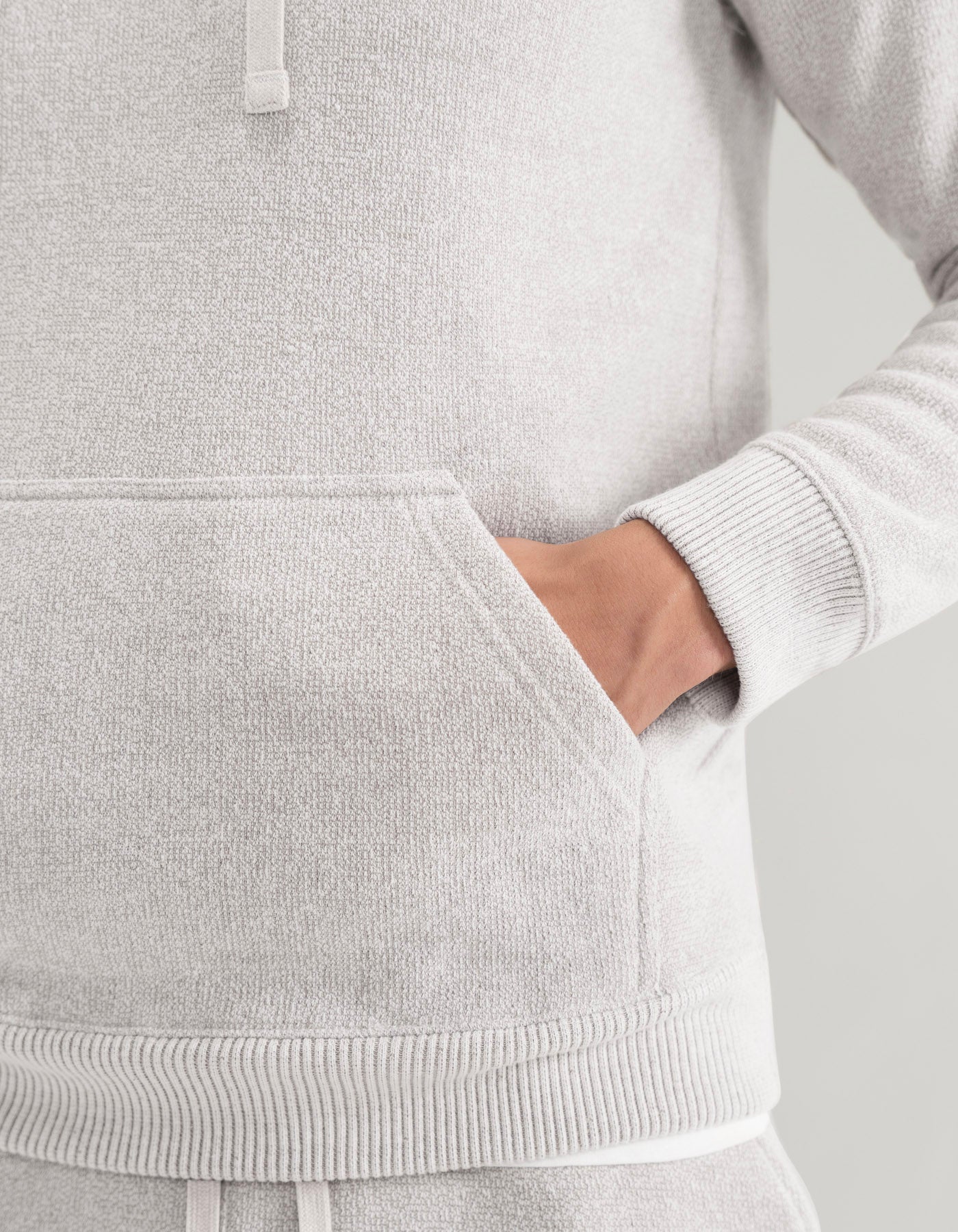 Beige Textured Pullover Nantucket Hoodie
