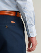 Striped Cotton Dress Shirt – Blue and Mustard