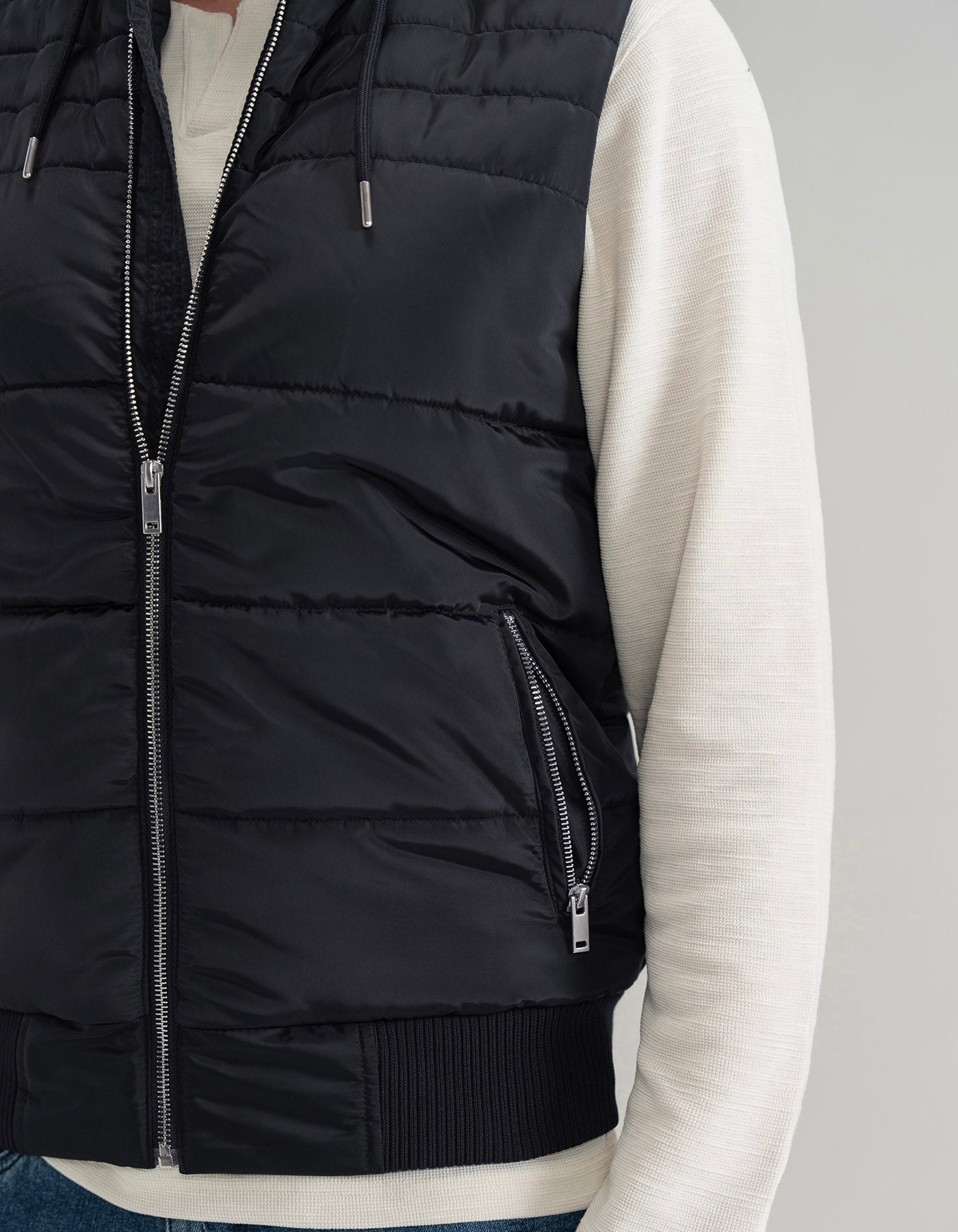 Black Hooded Gilet Jacket