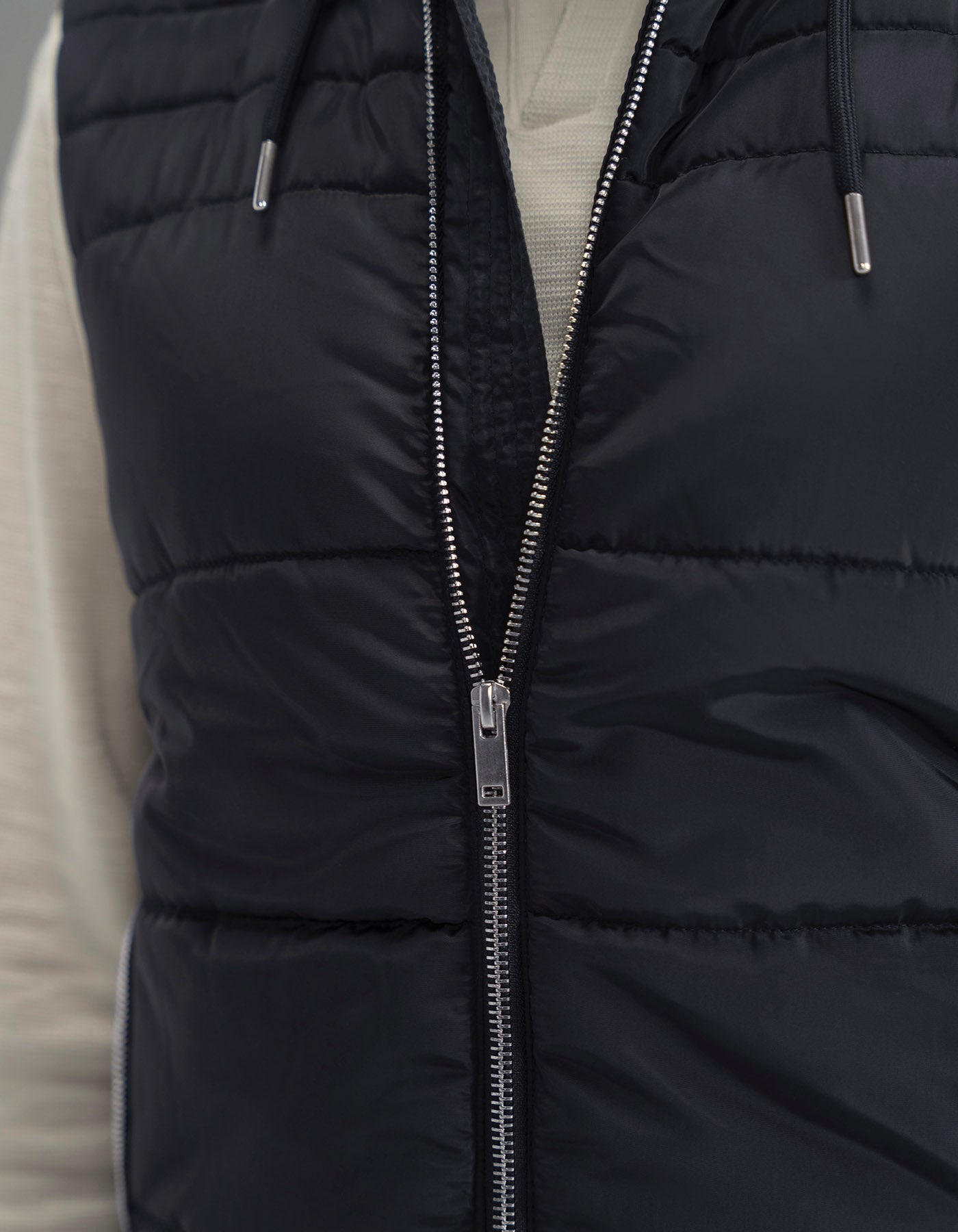 Black Hooded Gilet Jacket