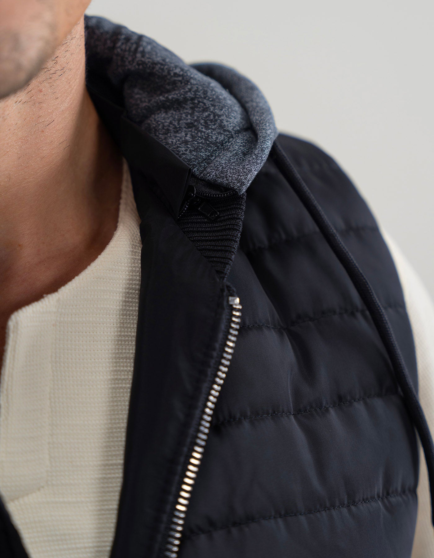 Black Hooded Gilet Jacket