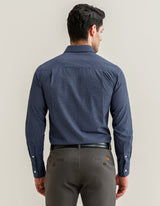 Patterned Dress Shirt – Navy Blue
