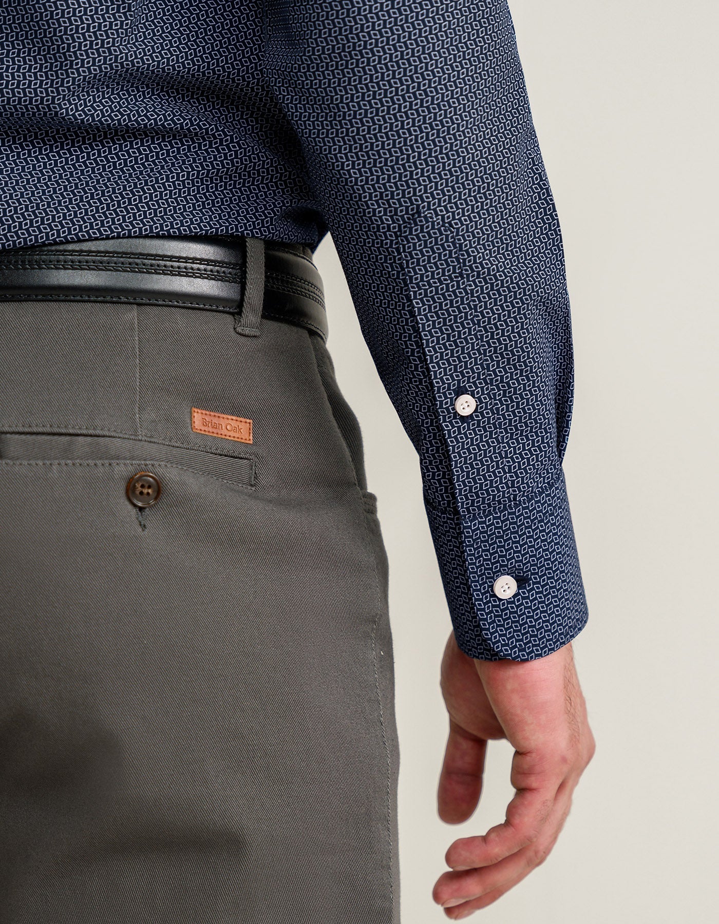 Patterned Dress Shirt – Navy Blue