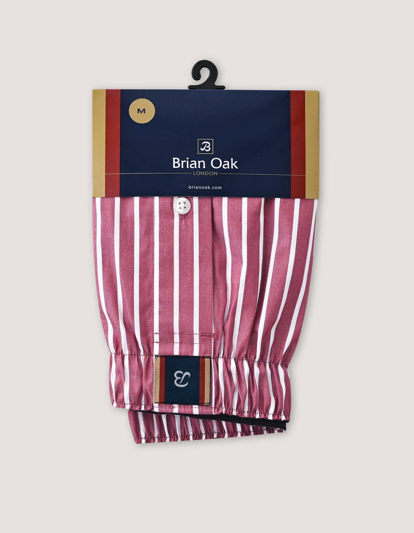 Maroon and White Striped Woven Boxer Short