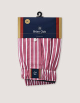 Maroon and White Striped Woven Boxer Short